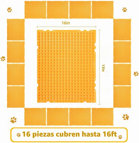 Vista 4 de Nuanchu Paquete de 16 alfombrillas para gatos con púas, disuasorio de Naranja