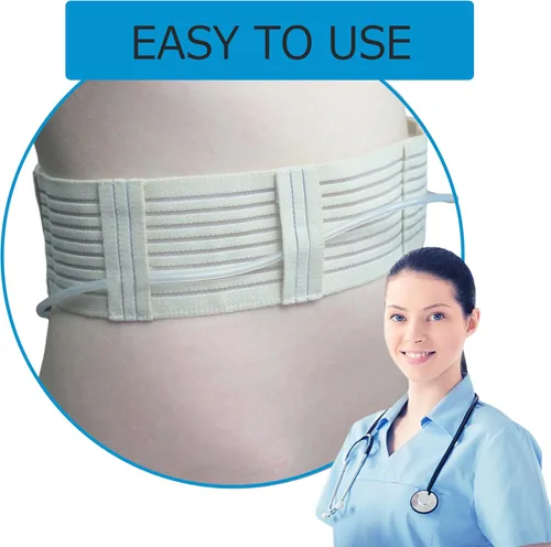 Vista 4 de Cinturón de diálisis PD Cinturón de diálisis peritoneal, soporte para catéter de diálisis peritoneal, protector cómodo con bolsa de ranuras