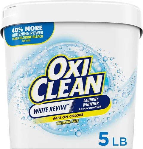 Vista 11 de OxiClean White Revive - Blanqueador de ropa y polvo quitamanchas, alternativa al blanqueador para lavandería, 3 libras