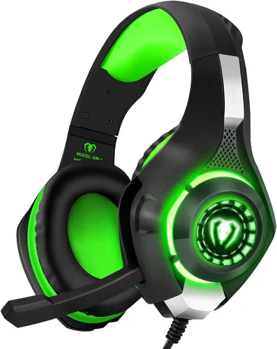 Vista 9 de BlueFire Auriculares con cable para juegos para PS4, PS5, Xbox One, PC, auriculares con sonido envolvente, micrófono con cancelación de ruido, Rojo