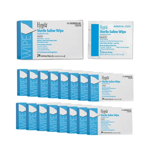 Vista 3 de Hygea C22370 - Toallitas salinas estériles, 6 x 4 pulgadas, 24/bx