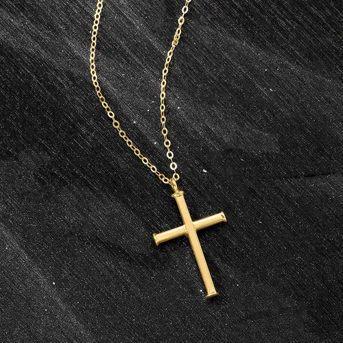 Vista 4 de Ross-Simons Italian 14kt Yellow Gold Cross Necklace