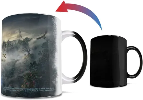 Vista 4 de Morphing Mugs Hogwarts Legacy Obra de arte oficial – Mundo mágico de Harry Potter – Una taza de cerámica que cambia de color de 11 oz – Imagen