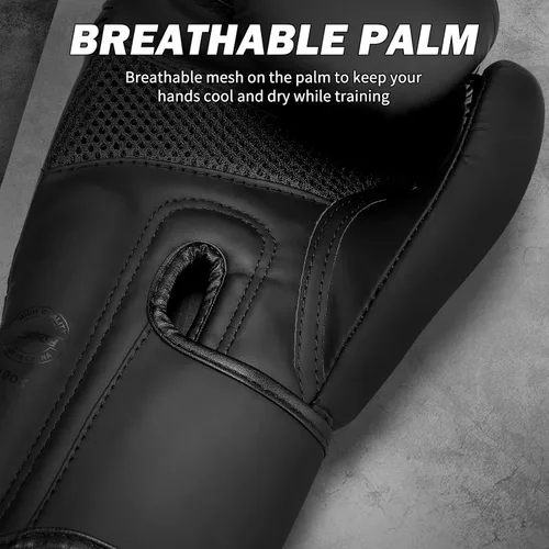 Vista 4 de Guantes de boxeo para hombres y mujeres, entrenamiento profesional, piel sintética, MMA Kickboxing, guantes de saco de boxeo pesado para adultos