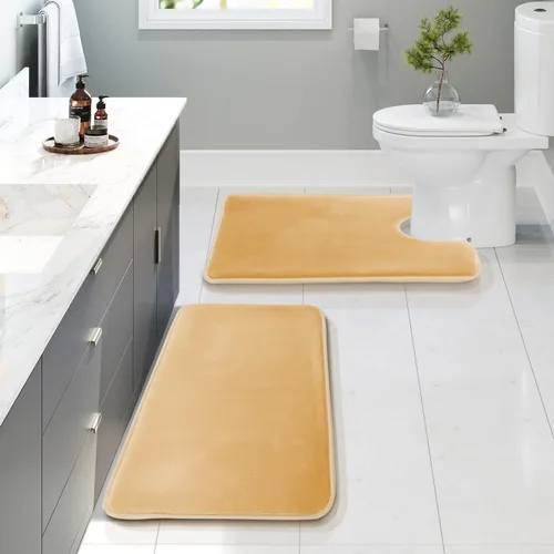 Vista 158 de Clara Clark tapete para baño, regadera o tina, de gomaespuma, negro, antiderrapante Camel Oro