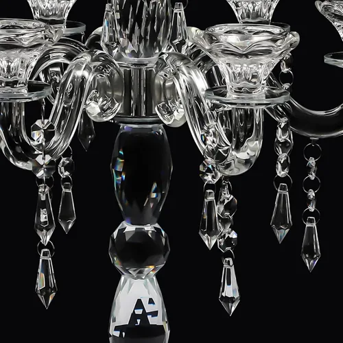 Vista 3 de Candelabros de cristal de 7 brazos, modernos centros de mesa transparentes para mesas, portavelas vintage para el hogar, centros de mesa, bodas