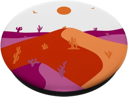 Vista 2 de Sutil bandera del orgullo lesbiano del desierto, paisaje lesbiano, orgullo PopSockets intercambiables PopGrip