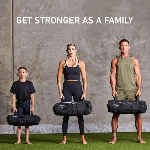 Vista 4 de Elite Sports Saco de Arena para Entrenamiento Versátil e Intensivo de Músculos del Core, Entrenamiento de Fuerza con Colocación Estratégica de Asas