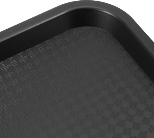 Vista 3 de MANCHAP Paquete de 10 bandejas de servicio de comida rápida negras de 16 x 12 pulgadas, bandejas rectangulares de plástico para servicio
