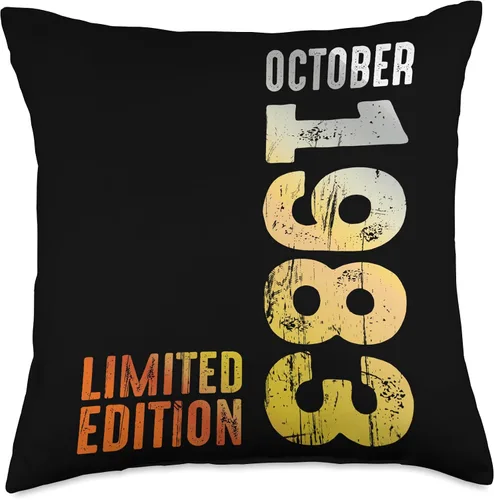 Vista 4 de Since October 1983 Retro 1983 Vintage 1983 October Throw Pillow
