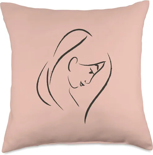 Vista 5 de Disney Princesa Mulan Sketch Blush Pink Throw Pillow (16.0 x 16.0 in), multicolor