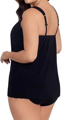 Vista 5 de Miraclesuit Traje de baño para mujer, talla grande, brasier con aros Razzle Dazzle, tankini, Negro