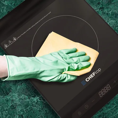 Vista 7 de Cheftop - Quemadores de inducción portátiles de inducción de 120 V, parte superior de cerámica digital con bloqueo de seguridad para niños, 1800
