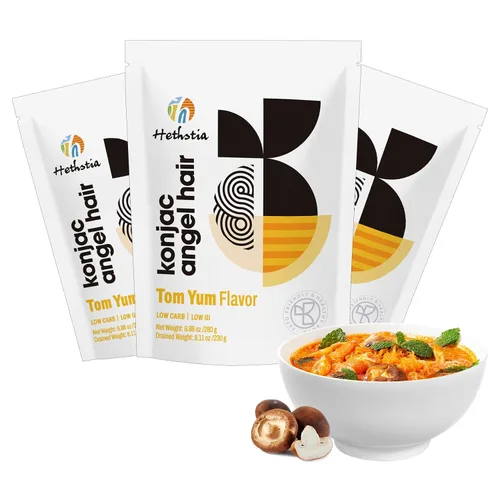 Vista 13 de Hethstia Konjac Noodles Angel Hair - Paquete de 6 fideos Shirataki, bajo en calorías, bajo en carbohidratos, sin azúcar, sin gluten, apto para dieta