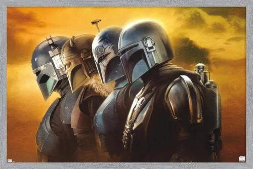 Vista 16 de Trends International Star Wars: The Mandalorian Season 3 - Póster de pared de cascos, 22.37 x 34.00 pulgadas, versión enmarcada en blanco