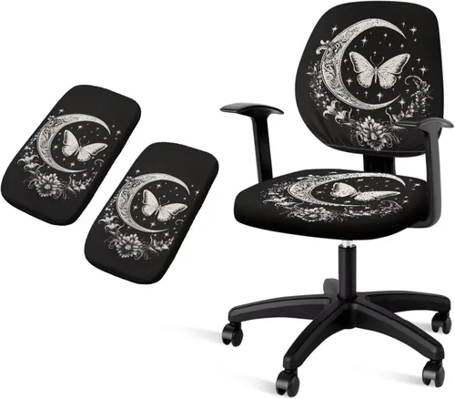 Vista 20 de American Flag Chair Covers Stretchy Office Chair Armrest Covers 4-Pc Set Reusable Soft Patriotic Computer Cover Slipcovers for Game Room and Office