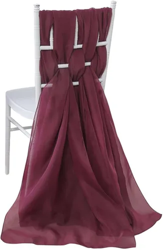 Vista 20 de Efavormart - Paquete de 5 bandas de gasa de alta calidad para silla, 22 x 78 pulgadas, amatista violeta, lazos para silla de diseño transparente