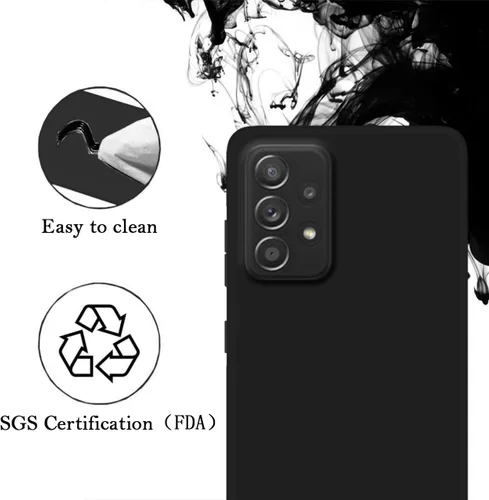 Vista 7 de Funda personalizada para Samsung Galaxy A53 5G, funda protectora de poliuretano termoplástico suave contra arañazos, color negro
