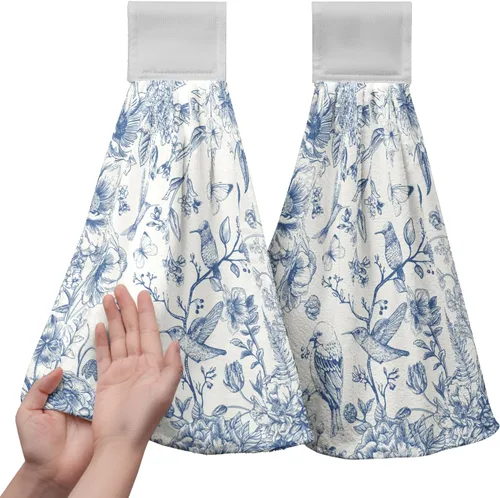 Vista 71 de Honey Bee - Juego de 2 toallas colgantes de cocina de verano con lunares y lazo para colgar, toallas de cocina de granja amarillas, suaves