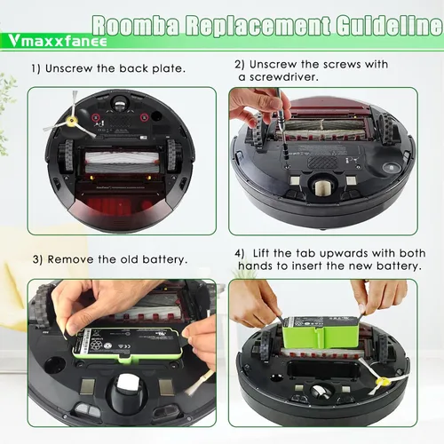 Vista 6 de Batería de repuesto 1800LI de iones de litio para 500 600 700 800 900 Series compatible con Roomb 895 890 860 805 960 980 690 695 680 675 614 640