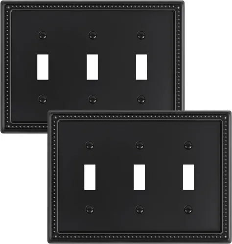 Vista 15 de Paquete de 2 cubiertas de placa de interruptor de luz de doble palanca, cubiertas decorativas de placa de doble interruptor Pearls, placa de pared