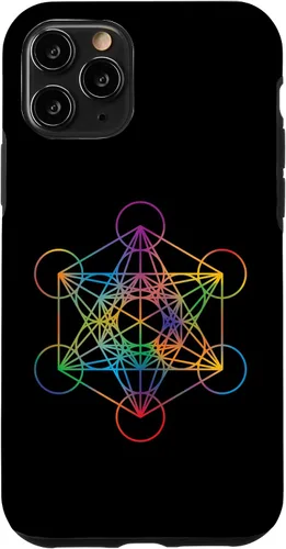 Vista 29 de iPhone 16 Geometría Sagrada Metatrón Cubo Chakra con Funda Geométrica