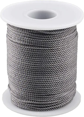 Vista 22 de Cuerda de nailon trenzado de 3 capas para jardinería, manualidades, fabricación de pulseras (0.059 in-164 pies, verde militar)