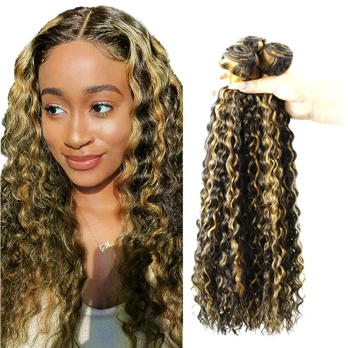 Vista 33 de 300g 1B27 Human Hair Bundles Honey Blonde Bundles Human Hair 10A Brazilian Virgin Remy Hair Extensions 8 10 12 Inch