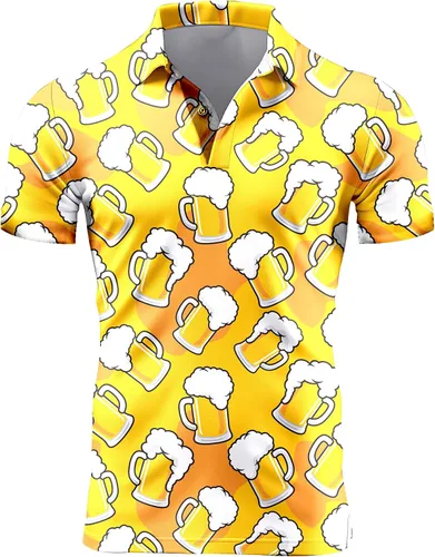 Vista 70 de Camisa de golf de los años 80 para hombre, ajuste seco, manga corta, estampada, divertidas, camisas de golf de los años 90 para hombre
