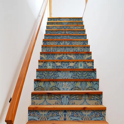 Vista 8 de Brebasf - Calcomanías decorativas abstractas de William Morris, diseño de damasco floral de jardín rústico de primavera para interiores