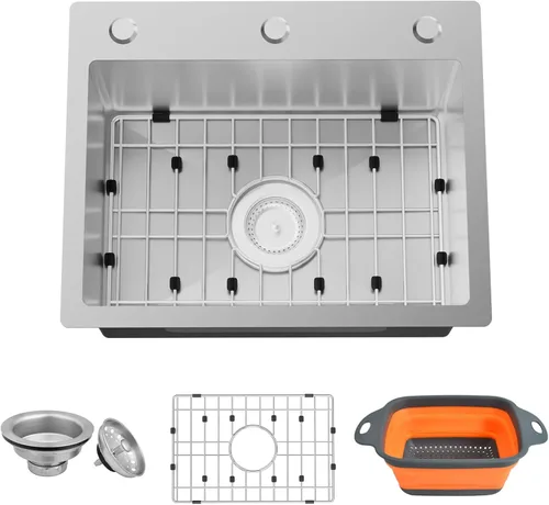 Vista 9 de Fregadero de cocina negro, fregadero de barra de acero inoxidable de 15 x 17 pulgadas, fregadero de cocina pequeño, elección ideal para espacios
