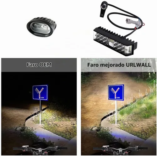 Vista 4 de Kit de faros delanteros, barra de luz Plug N Play para Sur ron Segway con soporte de montaje e interruptor para faros delanteros 6000-6500K Con