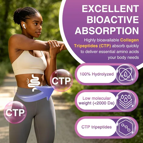 Vista 6 de ZEBORA Polvo de péptidos de colágeno múltiple para mujeres, péptidos de colágeno hidrolizados con D-manosa y probióticos para mujeres, apoya