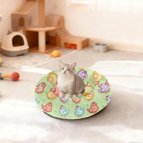 Vista 3 de Pet Dog Bed Warm & Cozy Fluffy Cat Cave Bed for Medium Size Pets Supplies XS Cute Cartoon Chicken