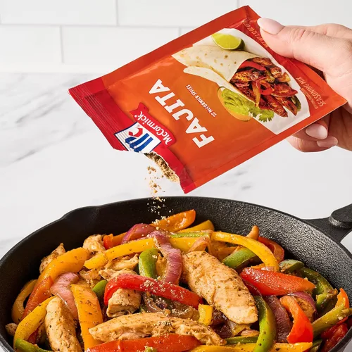 Vista 8 de McCormick Mezcla de condimentos, para fajitas estilo restaurante en casa. Se puede utilizar con: pollo, filete, camarones, verduras, 1.12 oz