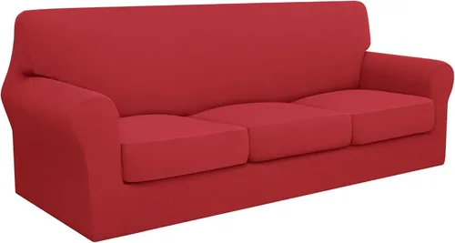 Vista 28 de Easy-Going Funda de sofá 100% impermeable doble de 3 piezas, elástica, suave, para perros, para sofá de 2 cojines separados, protector de muebles a