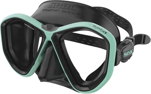 Vista 18 de Seac Símbolo, máscara de buceo hecha en Italia con dos lentes y hebilla 3D