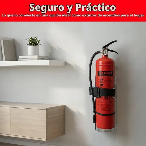 Vista 2 de Soporte para extintor de incendios, soporte de metal, acero inoxidable de 2.5 libras, 1 unidad