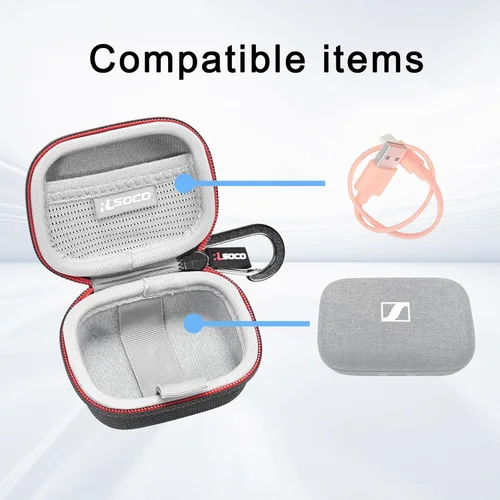 Vista 4 de RLSOCO Funda de transporte para auriculares inteligentes Sennheiser Momentum True Wireless 4/3 - Negro (solo funda)