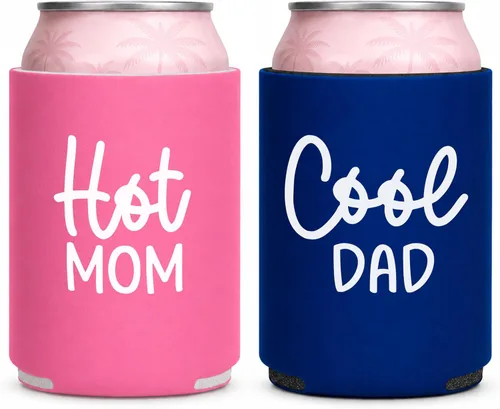 Vista 8 de Pink Palm Co. IT'S A BOY - Juego de enfriadores de latas – Fundas para baby shower y revelación de género – Enfriadores de latas de cerveza