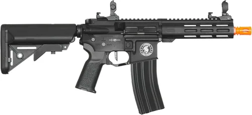 Vista 2 de Lancer Tactical Viking 7" MLOK Proline Series M4 Airsoft Rifle w/Crane Stock Negro