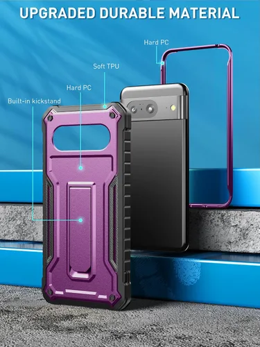 Vista 3 de ExoGuard Funda para Google Pixel 8, funda protectora de goma resistente a los impactos a prueba de golpes, funda protectora para teléfono