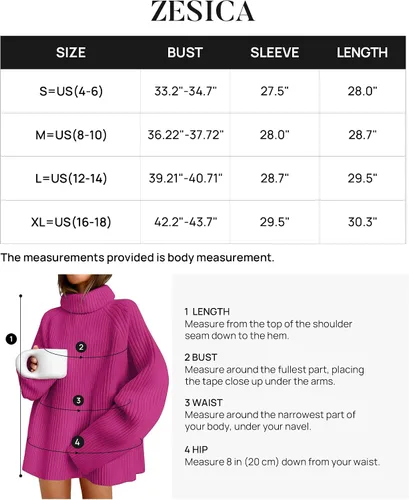 Vista 6 de ZESICA Women's 2024 Winter Sweaters Oversized Turtleneck Long Sleeve Chunky Knitted Pullover Sweater Jumper Tops