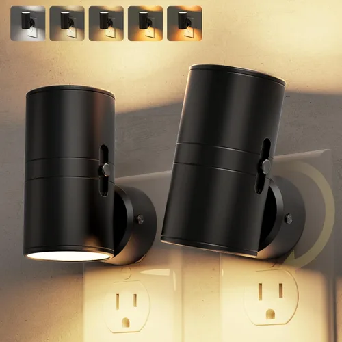 Vista 13 de L LOHAS LED Luz nocturna con control remoto, [paquete de 2] luces nocturnas enchufables a la pared, luz nocturna RGB que cambia de color con sensor