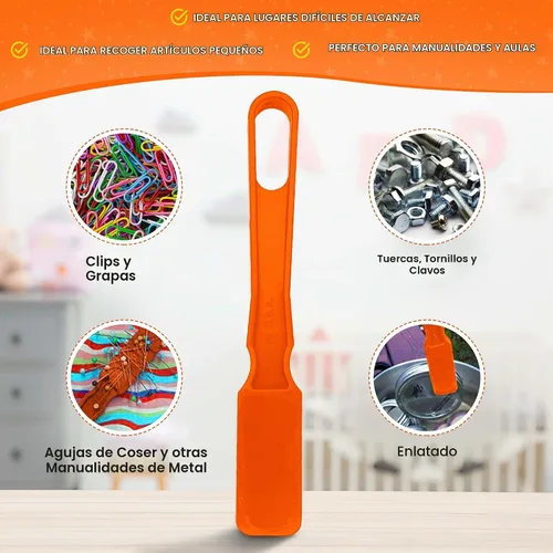 Vista 4 de MR CHIPS Varitas magnéticas fabricadas en Estados Unidos y chips de plástico de 3/4 pulgadas con anillos de metal, 100 piezas, bolsa de Naranja