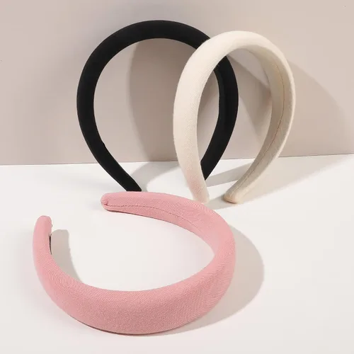 Vista 6 de Ivyu Diademas acolchadas para mujer, 3 piezas de diademas para mujer de moda, bandas para el cabello, diadema neutra hinchada 3Color básico