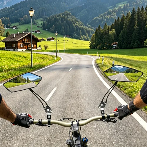 Vista 7 de Diyife Espejo de Bicicleta, Espejo Retrovisor de Manillar de Gran Ángulo HD, Accesorios de Espejo Retrovisor Ajustable de 360° Resistente a