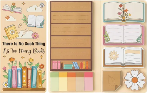 Vista 27 de B1ykin Juego de Notas Adhesivas Lindas - Bloc de Notas Autoadhesivas A+ Amazing Teacher, 550 Hojas de Páginas de Memo para Escritura, Bloc de Notas