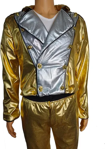 Vista 2 de Para MJ Michael World Tour Gold History Chaqueta con pantalón Mj Disfraz