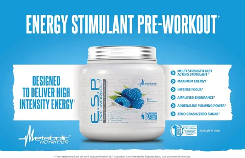 Vista 5 de Suplemento de nutrición metabólica ESP. Suplemento energizante y estimulador de la resistencia de preentrenamiento. Mayor energía y concentración